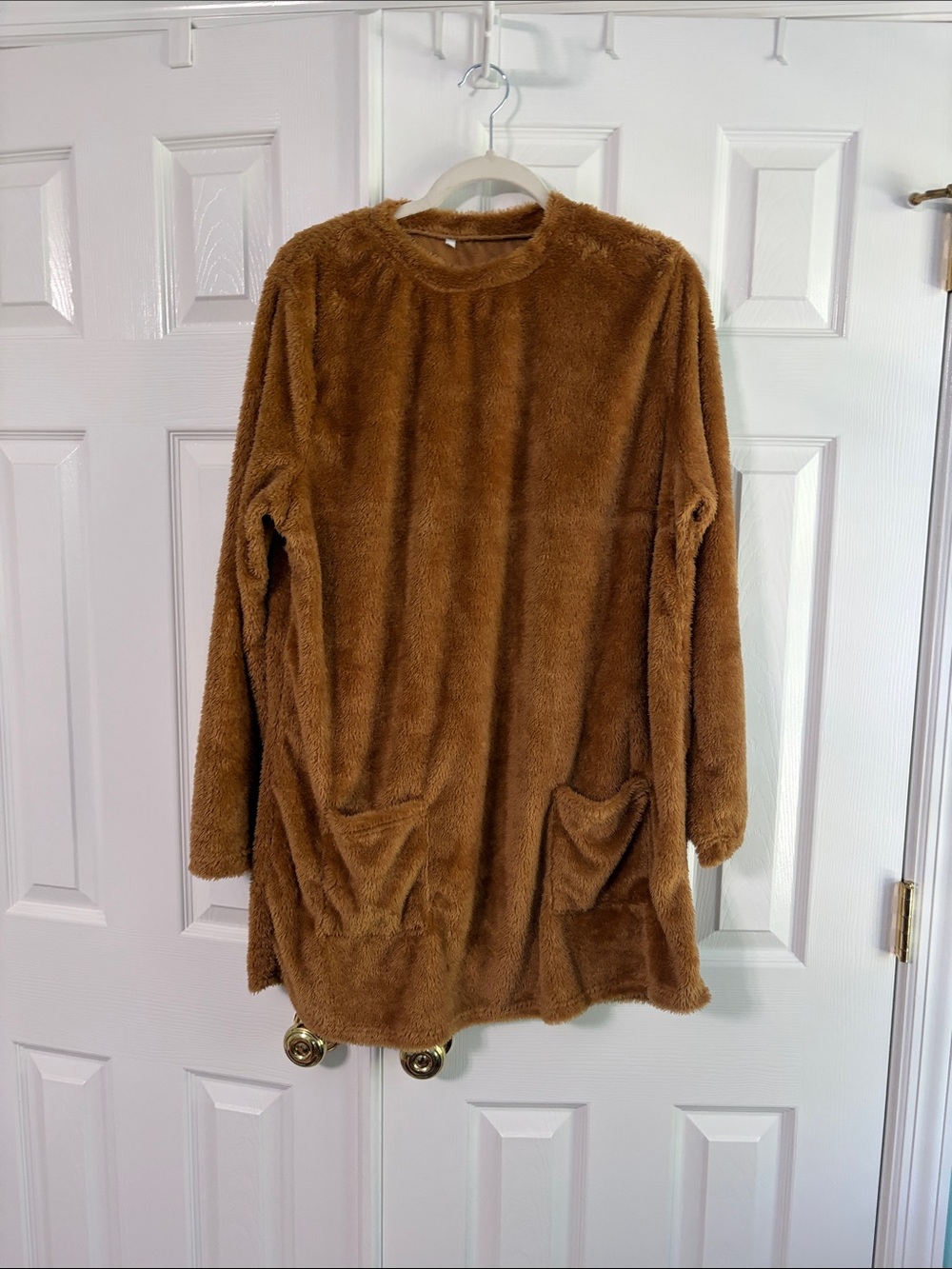 Cozy Plush Brown Women's Sweater Dress